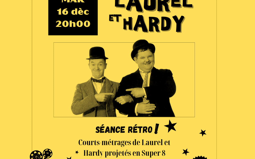 Mardi 16 décembre: Keaton club: Projection en Super 8 de « Laurel et Hardy »